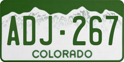 CO license plate ADJ267