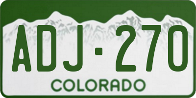 CO license plate ADJ270