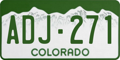 CO license plate ADJ271