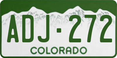 CO license plate ADJ272