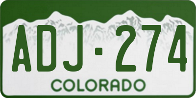 CO license plate ADJ274