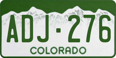 CO license plate ADJ276