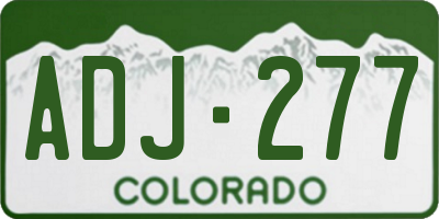 CO license plate ADJ277
