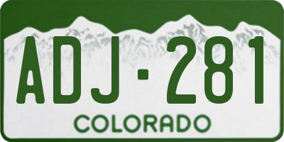 CO license plate ADJ281