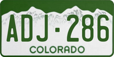 CO license plate ADJ286