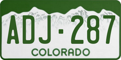 CO license plate ADJ287