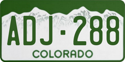 CO license plate ADJ288