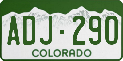 CO license plate ADJ290