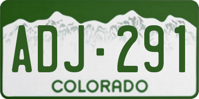 CO license plate ADJ291