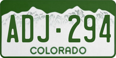 CO license plate ADJ294