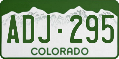 CO license plate ADJ295