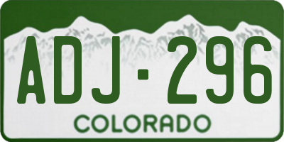 CO license plate ADJ296