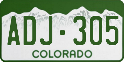CO license plate ADJ305