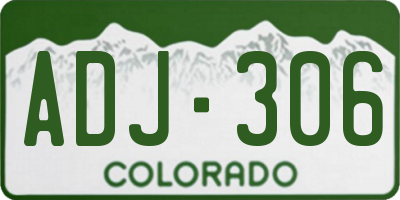 CO license plate ADJ306