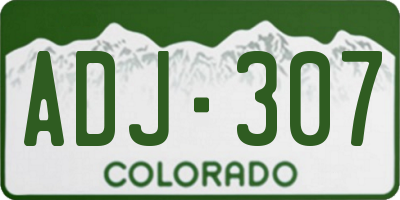 CO license plate ADJ307