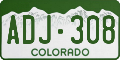 CO license plate ADJ308