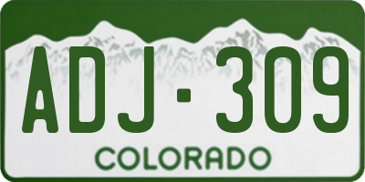 CO license plate ADJ309