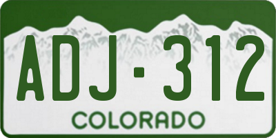 CO license plate ADJ312