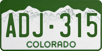 CO license plate ADJ315