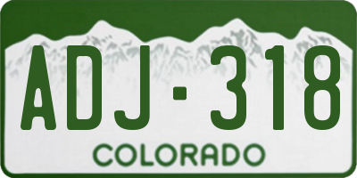 CO license plate ADJ318