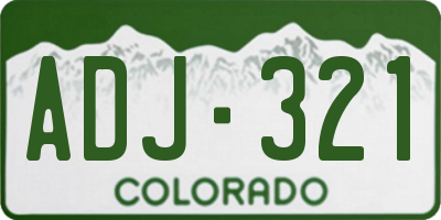 CO license plate ADJ321