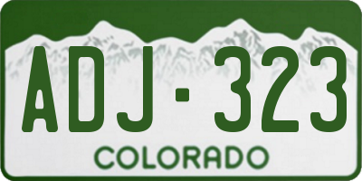 CO license plate ADJ323