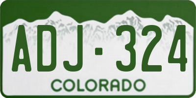 CO license plate ADJ324