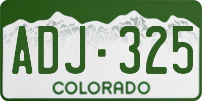 CO license plate ADJ325