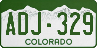 CO license plate ADJ329