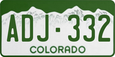 CO license plate ADJ332