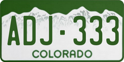 CO license plate ADJ333