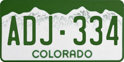 CO license plate ADJ334