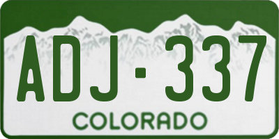 CO license plate ADJ337