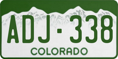 CO license plate ADJ338