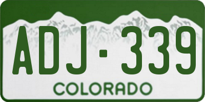 CO license plate ADJ339