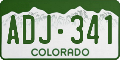 CO license plate ADJ341