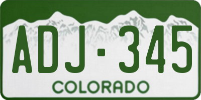 CO license plate ADJ345