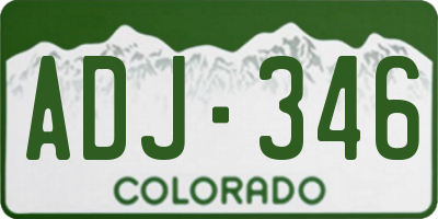 CO license plate ADJ346