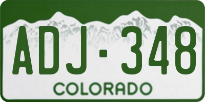 CO license plate ADJ348