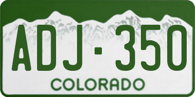 CO license plate ADJ350