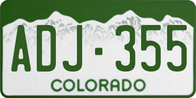 CO license plate ADJ355