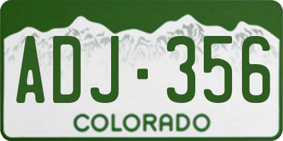 CO license plate ADJ356