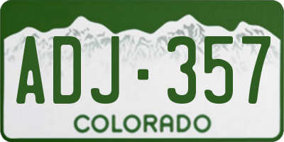 CO license plate ADJ357