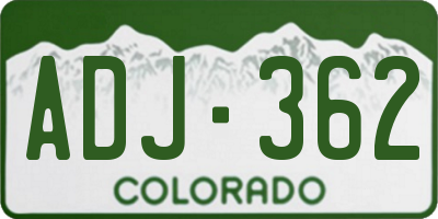 CO license plate ADJ362