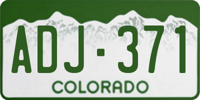 CO license plate ADJ371