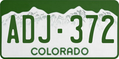 CO license plate ADJ372