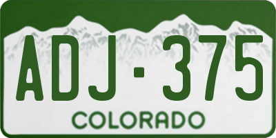 CO license plate ADJ375