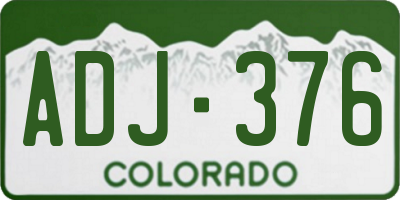 CO license plate ADJ376