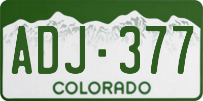 CO license plate ADJ377