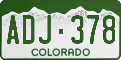CO license plate ADJ378